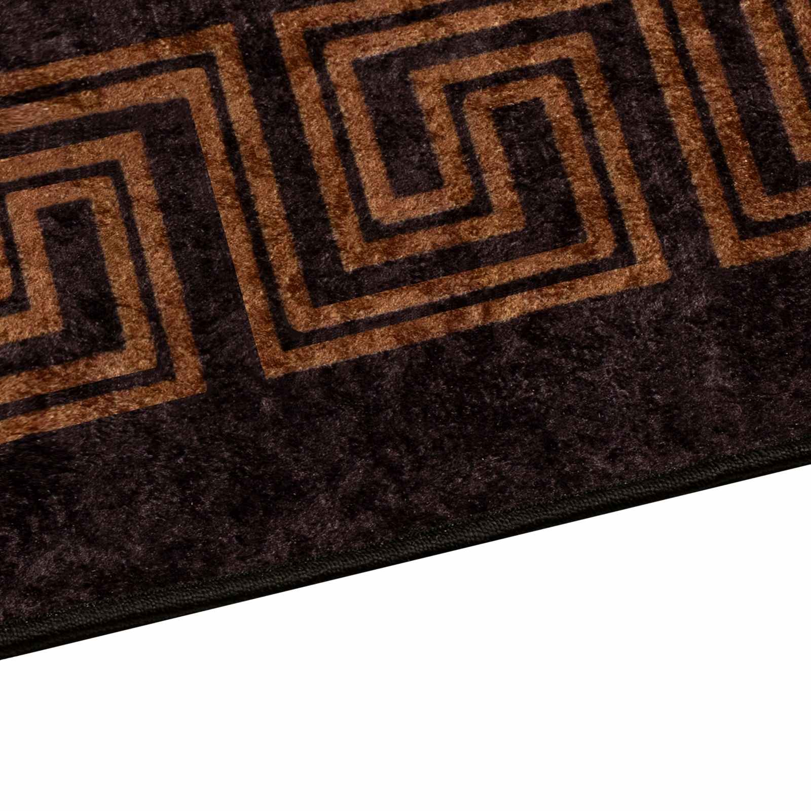vidaXL Rug Runner MARSA Black 80 x 250 cm Polyester and PVC 3