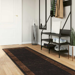 vidaXL Rug Runner MARSA Black 80 x 400 cm Polyester and PVC 1