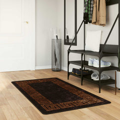vidaXL Rug Runner MARSA Black 100 x 200 cm Polyester and PVC 1