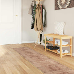 vidaXL Rug Runner MARSA White 50 x 400 cm Polyester and PVC 1