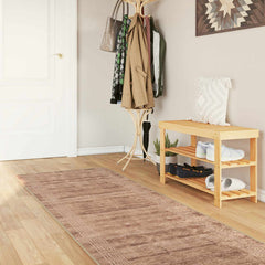vidaXL Rug Runner MARSA White 80 x 250 cm Polyester and PVC 1