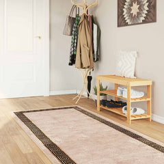 vidaXL Rug Runner MARSA Black 80 x 250 cm Polyester and PVC 1