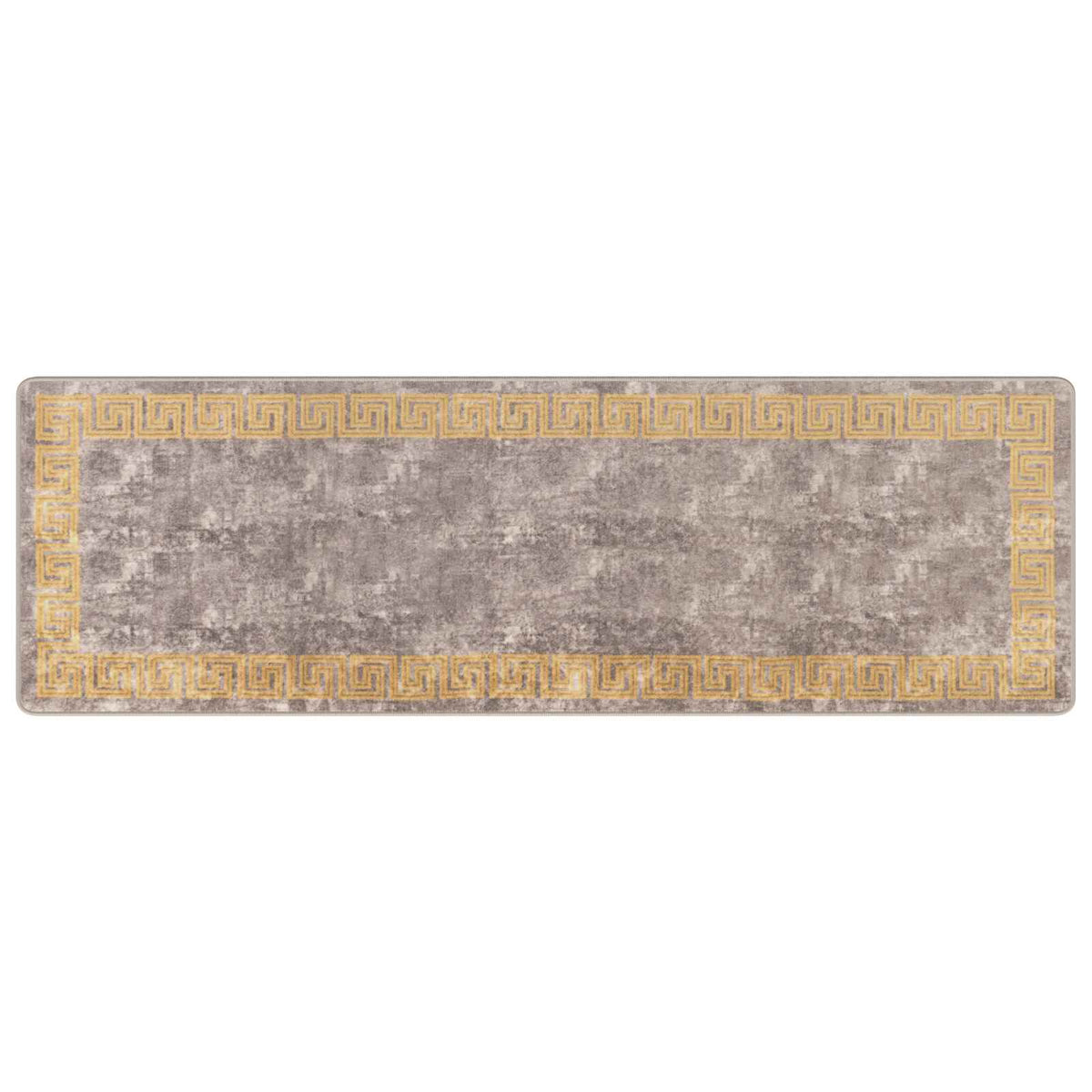 Rug Runner MARSA Polyester and PVC Grey and gold 50 x 100–100 x 250 cm 80 x 250 cm