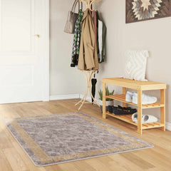 vidaXL Rug Runner MARSA Grey 100 x 200 cm Polyester and PVC 1