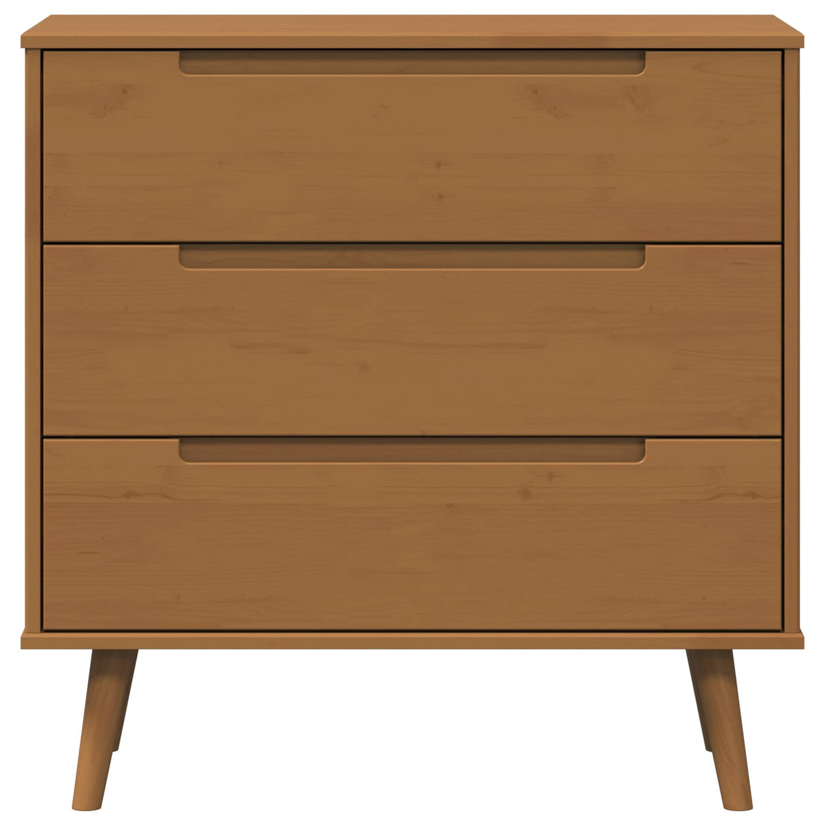 Drawer Cabinet "MOLDE" 80x40x80 cm Solid Wood Pine Caramel