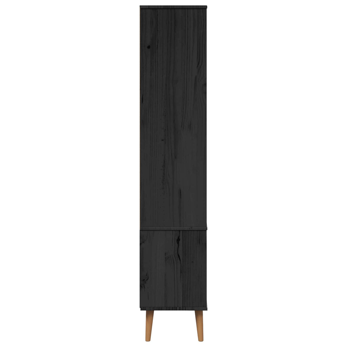 Vitrine Cabinet "MOLDE" 90x35x175 cm Solid Wood Pine Black