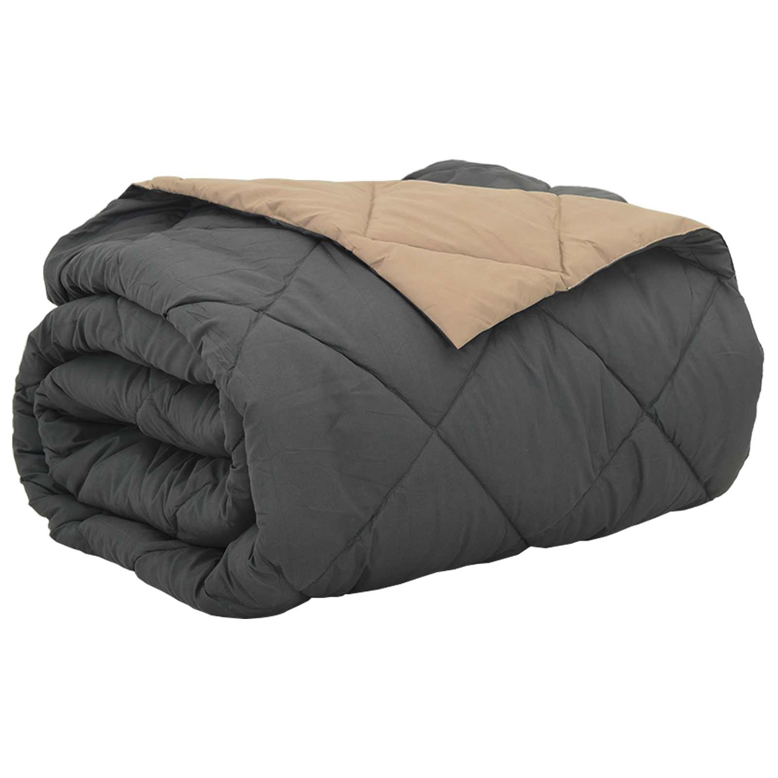 vidaXL Summer Duvet 220 x 200 cm Summer 200 gsm Anthracite and Taupe 2