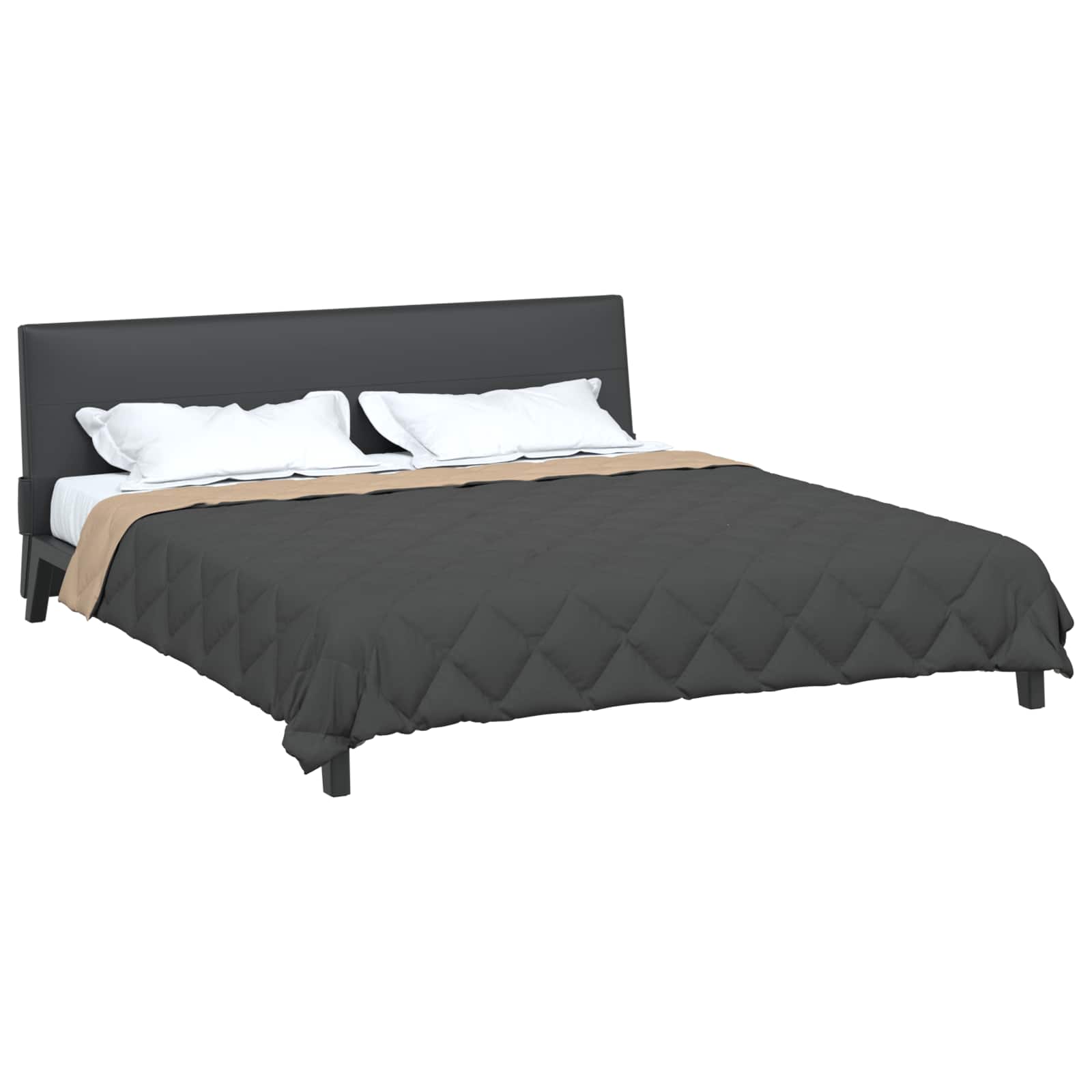 vidaXL Summer Duvet 220 x 200 cm Summer 200 gsm Anthracite and Taupe 3