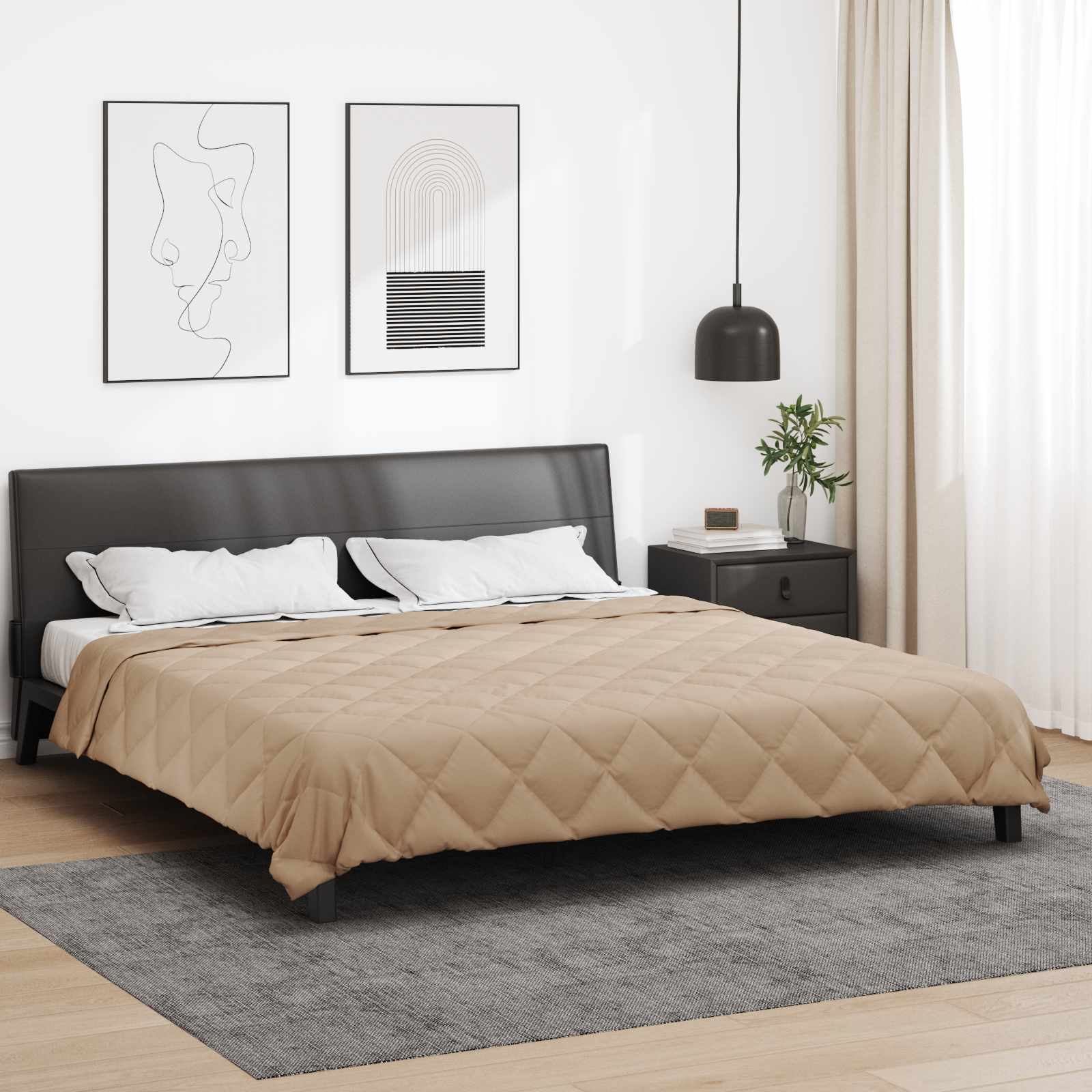 vidaXL Summer Duvet 220 x 200 cm Summer 200 gsm Taupe 1