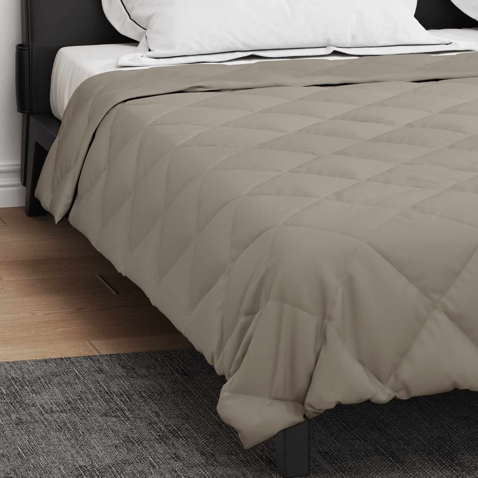 vidaXL Summer Duvet 240 x 200 cm Summer 200 gsm Light Grey 4