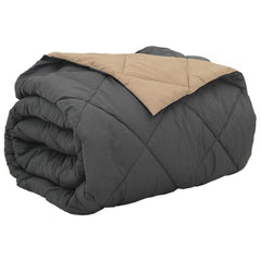 vidaXL Full Year Duvet Anthracite and Taupe 200 x 200 cm Microfiber 2