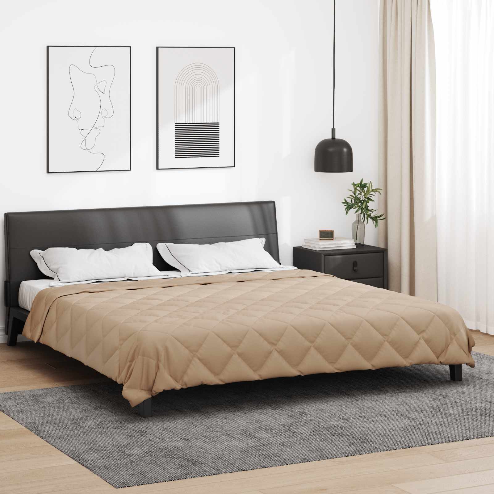 vidaXL Full Year Duvet 200 x 200 cm 300 gsm Taupe 1