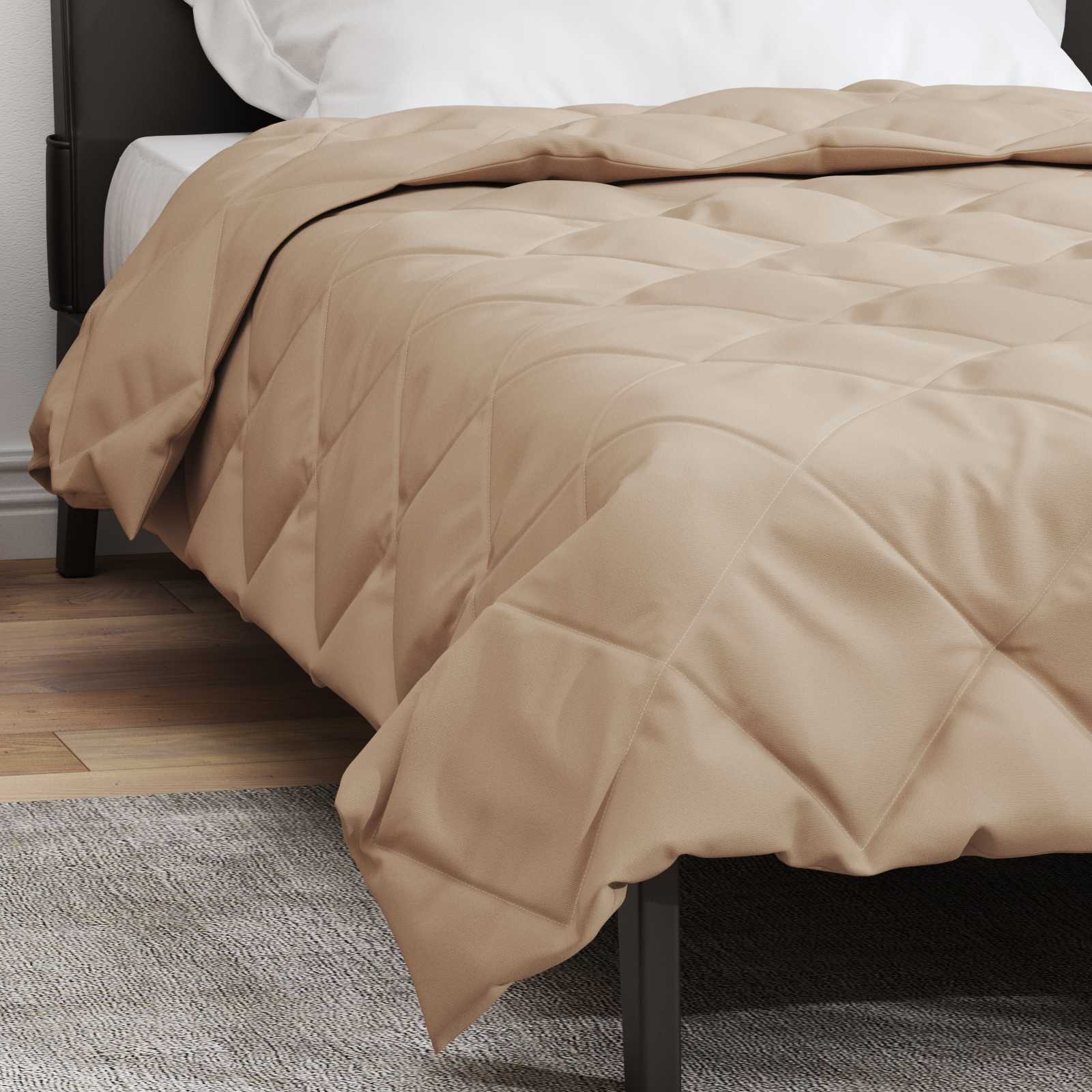 vidaXL Full Year Duvet 135 x 220 cm 300 gsm Taupe 4