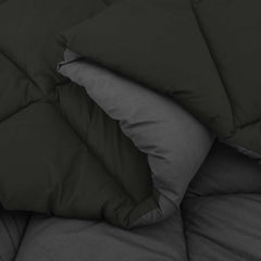 vidaXL Full Year Duvet Black and Anthracite 135 x 200 cm Microfiber 6