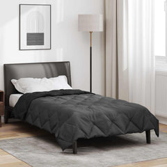 vidaXL Full Year Duvet Black and Anthracite 135 x 200 cm Microfiber 1