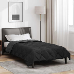 vidaXL Full Year Duvet Black and Anthracite 135 x 200 cm Microfiber 4