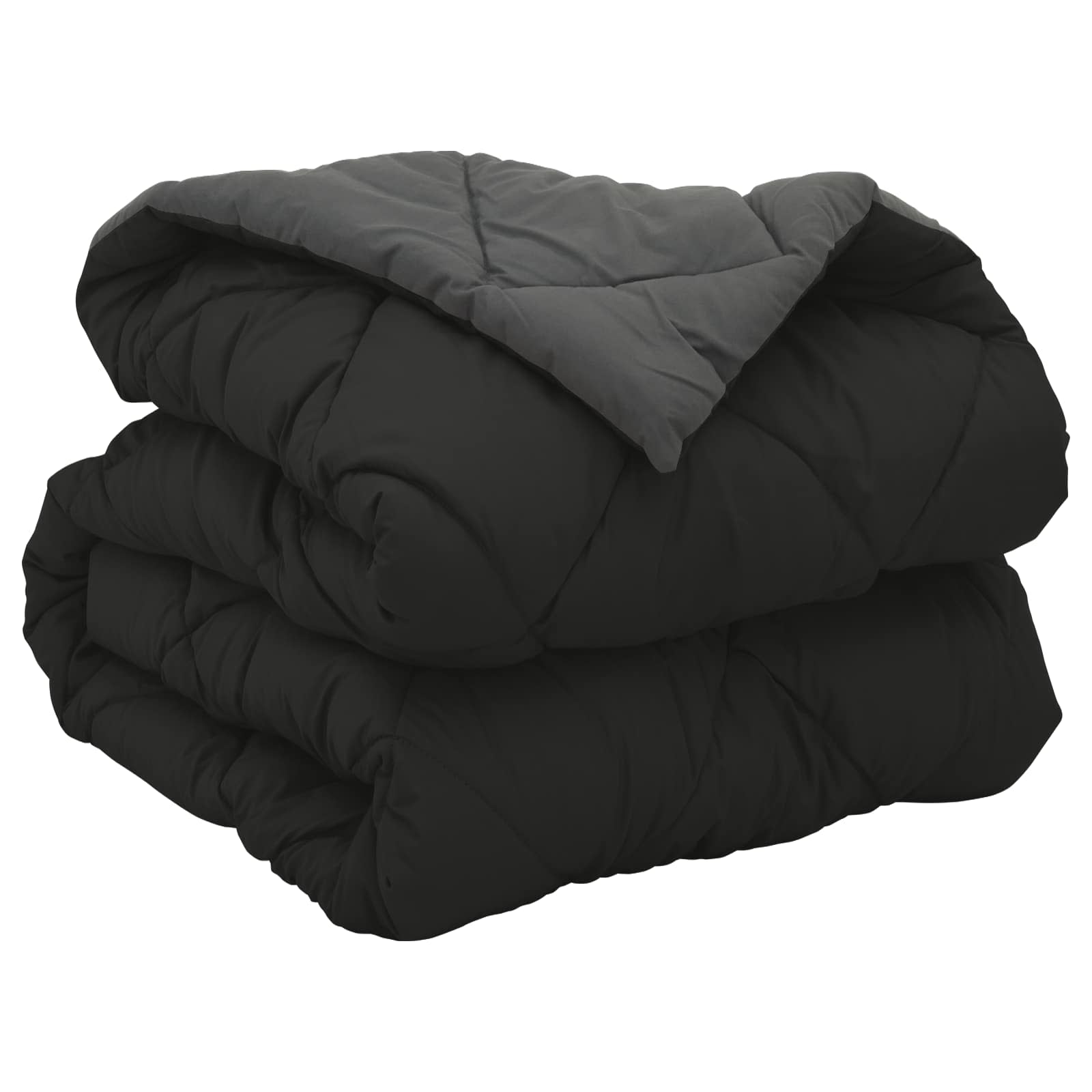vidaXL Full Year Duvet Black and Anthracite 135 x 200 cm Microfiber 5
