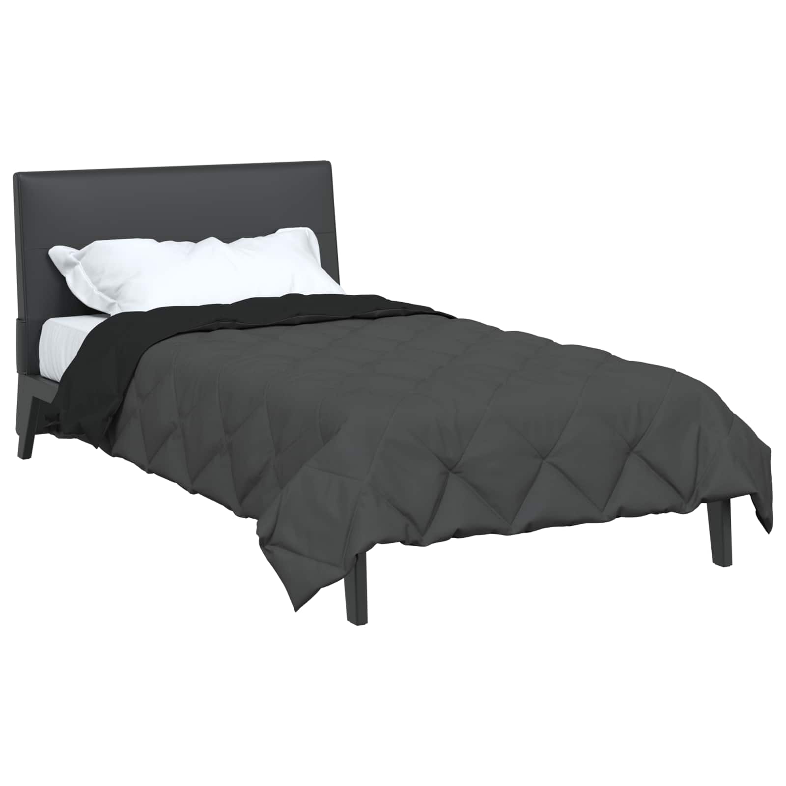 vidaXL Full Year Duvet Black and Anthracite 135 x 200 cm Microfiber 3