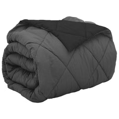 vidaXL Full Year Duvet Black and Anthracite 200 x 200 cm Microfiber 2