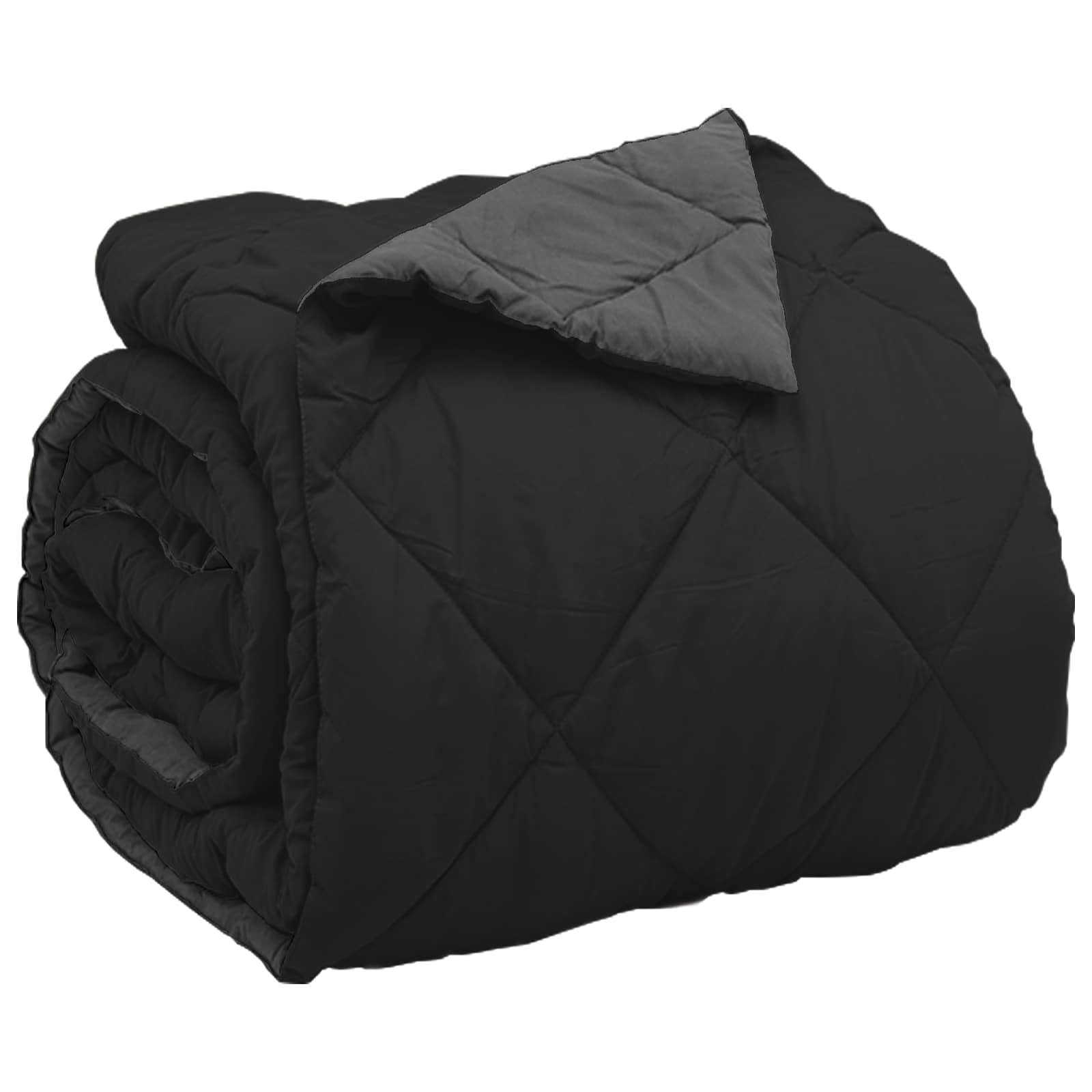 vidaXL Full Year Duvet Black and Anthracite 200 x 200 cm Microfiber 5
