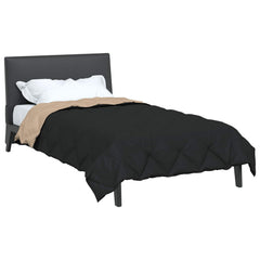 vidaXL Full Year Duvet 135 x 220 cm 300 gsm Black and Taupe 3
