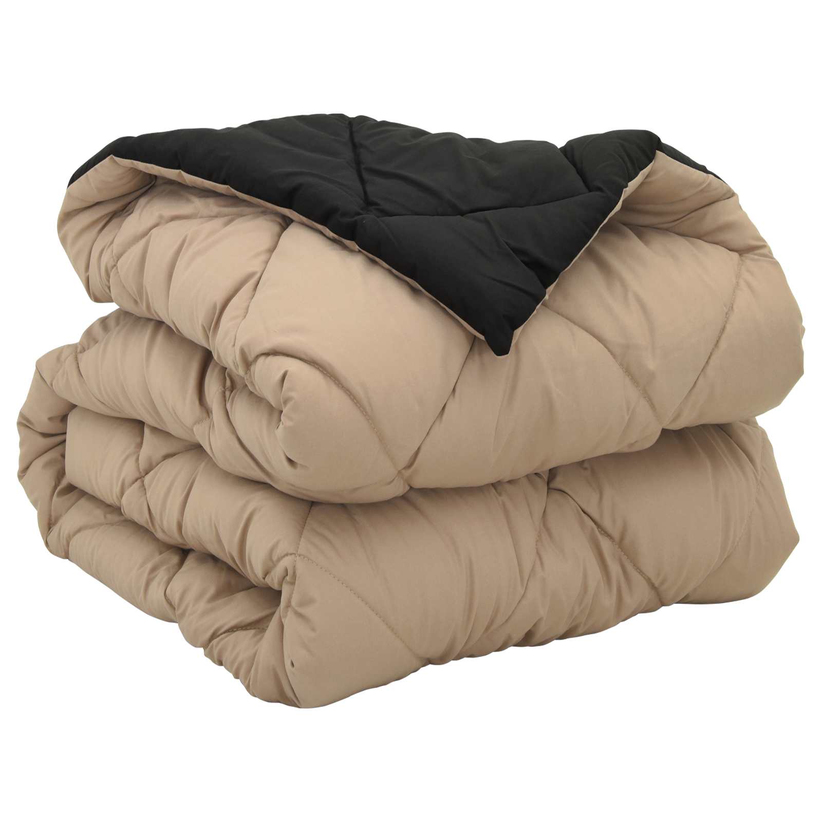 vidaXL Full Year Duvet Black and Taupe 155 x 220 cm Microfiber 5