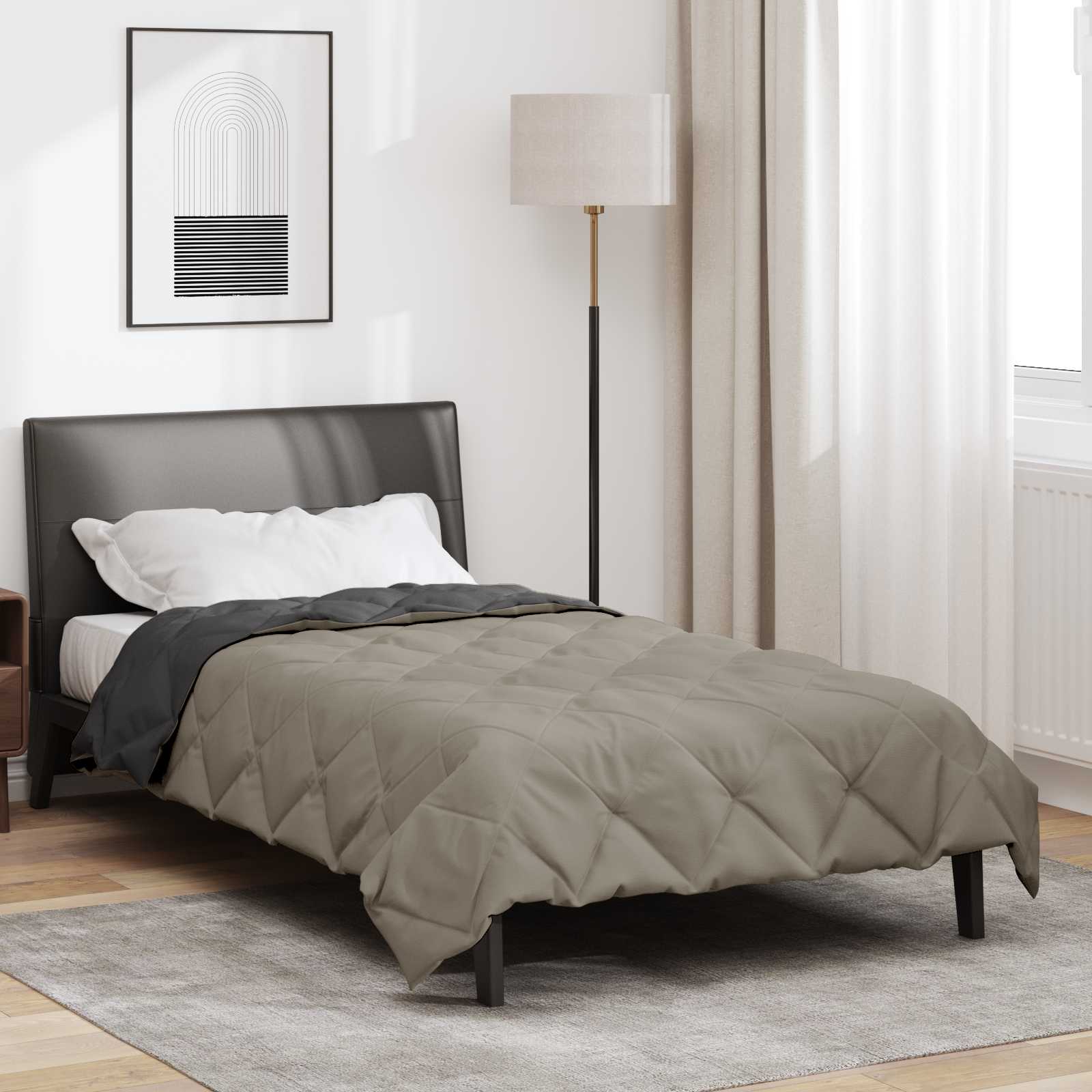 vidaXL Full Year Duvet Light Grey and Anthracite 155 x 220 cm 4