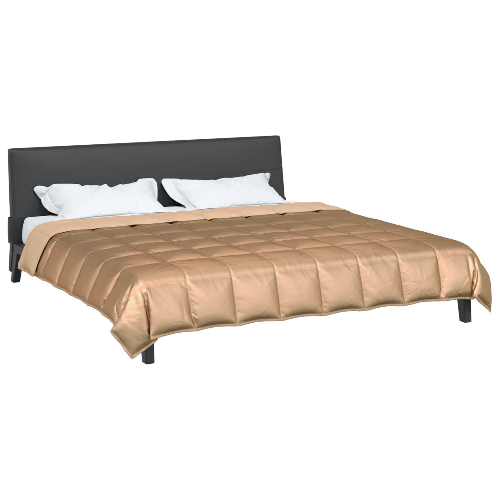vidaXL Summer Duvet Gold 200 x 220 cm Satin and Microfiber 3