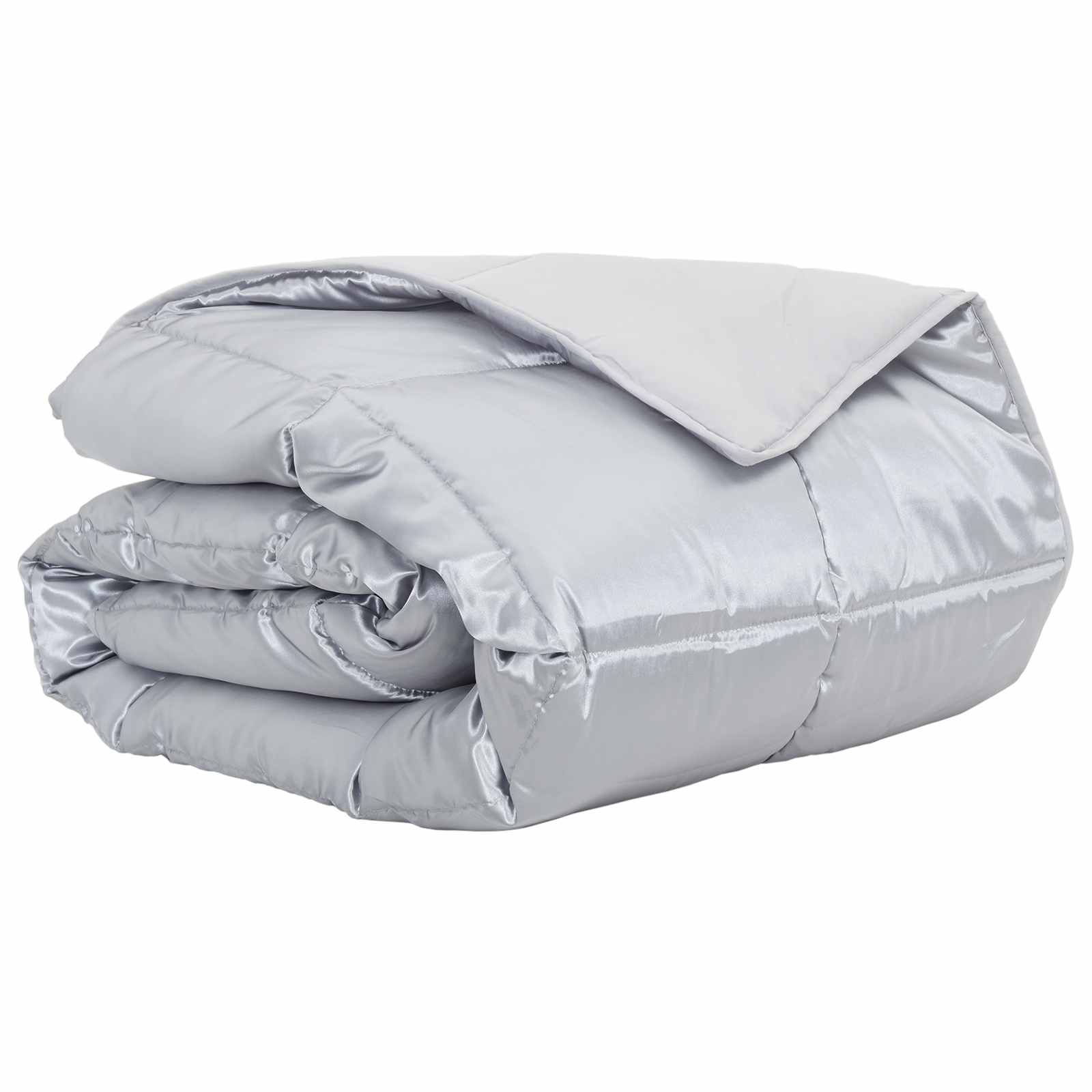 vidaXL Summer Duvet Silver 200 x 240 cm Satin and Microfiber 2