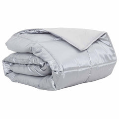 vidaXL Summer Duvet Silver 200 x 220 cm Satin and Microfiber 2