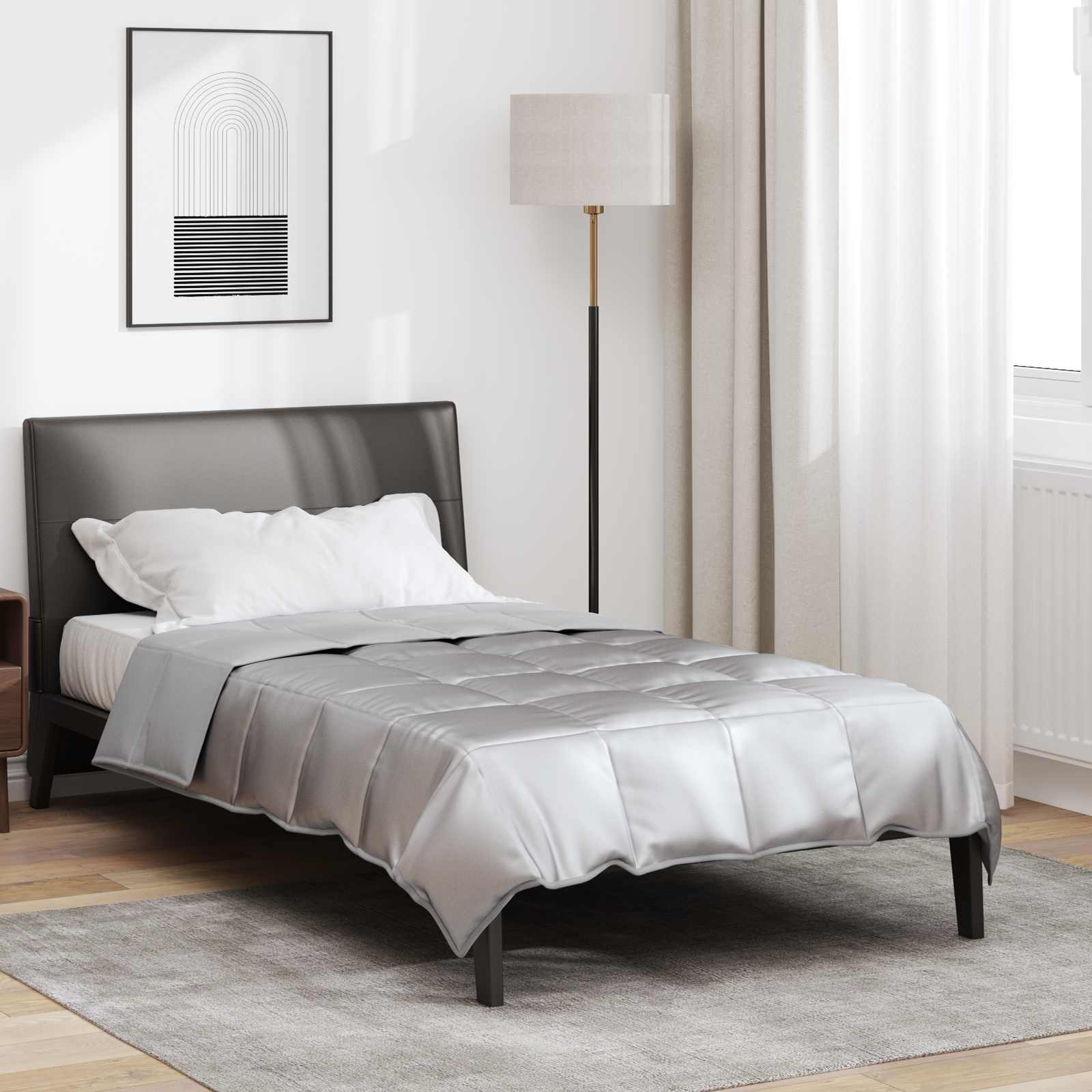 vidaXL Full Year Duvet 155 x 200 cm 300 gsm Silver 1