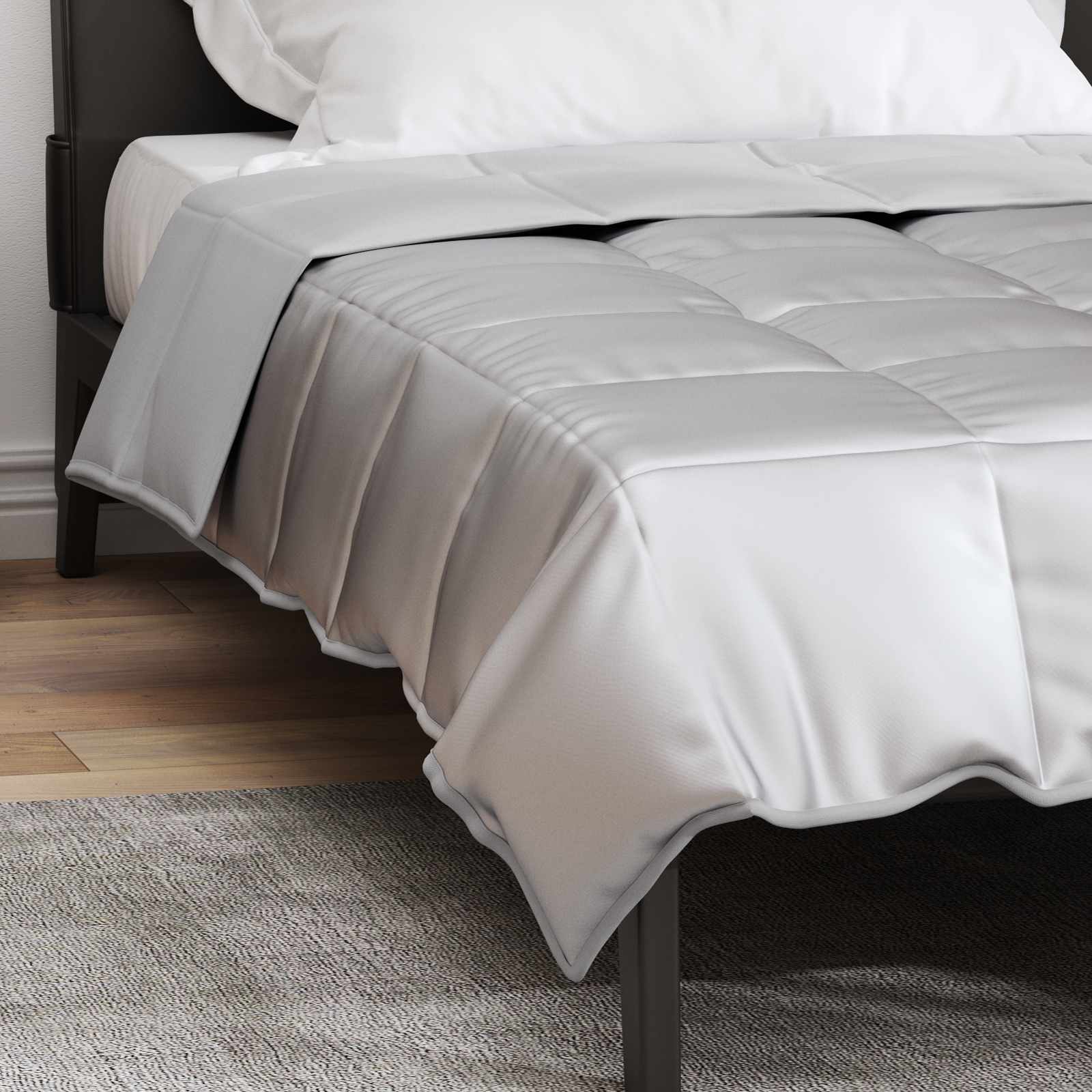 vidaXL Full Year Duvet 155 x 220 cm 300 gsm Silver 4