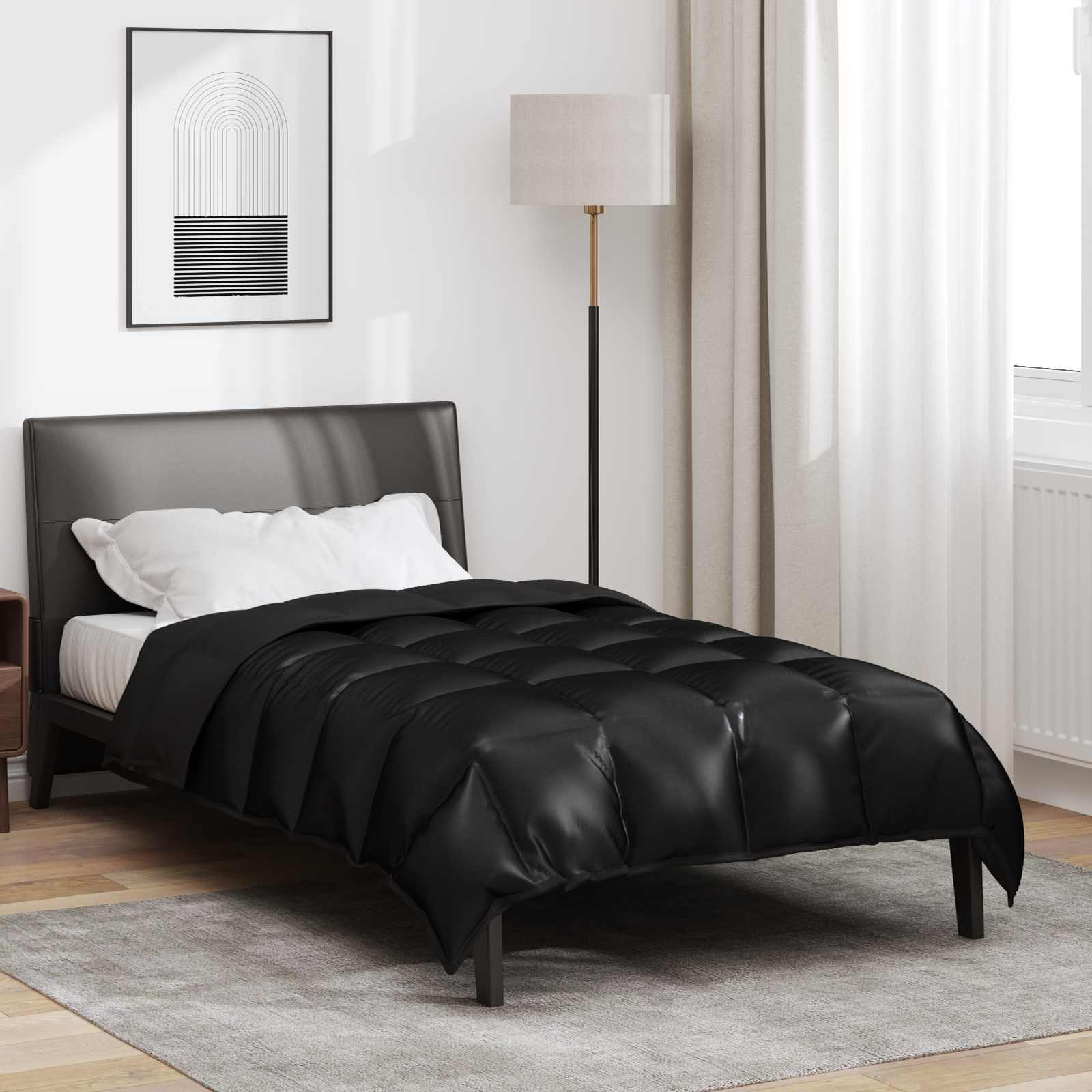 vidaXL Winter Duvet 135 x 200 cm 450 gsm Black 1