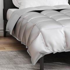 vidaXL Winter Duvet 135 x 220 cm 450 gsm Silver 4