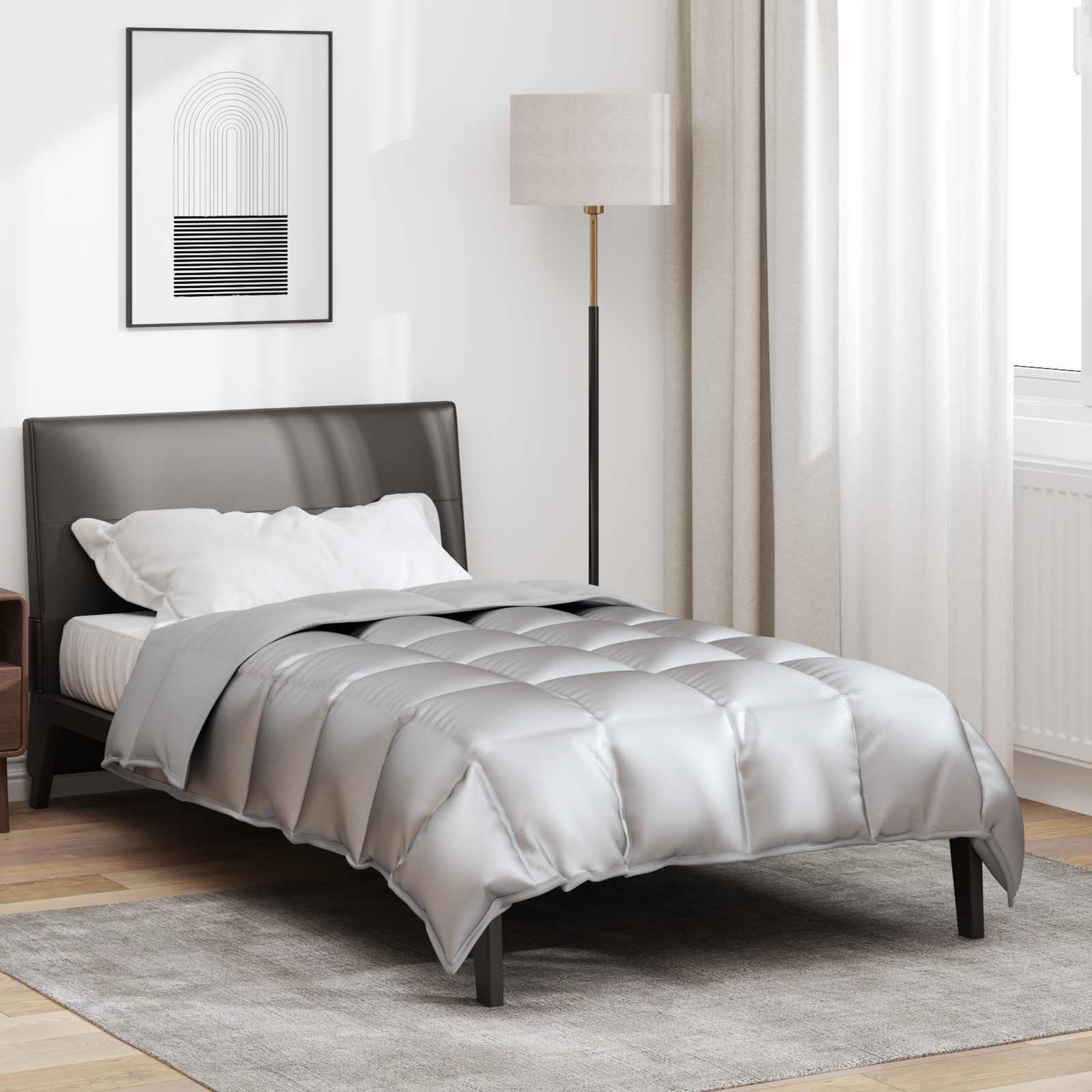 vidaXL Winter Duvet 135 x 220 cm 450 gsm Silver 1