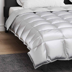 vidaXL Winter Duvet 240 x 260 cm 450 gsm Silver 4