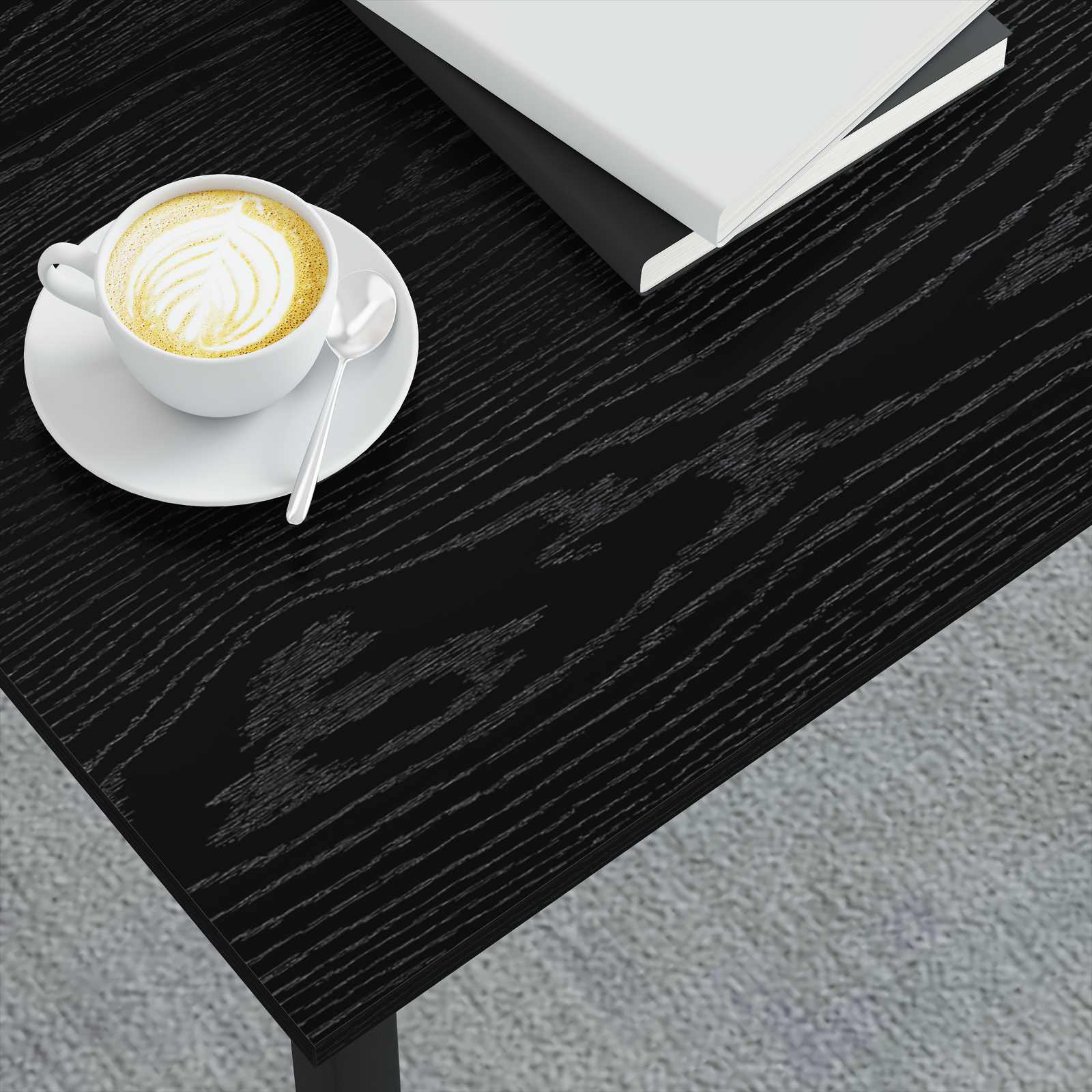 vidaXL Coffee Table Black Oak 80 x 80 x 45 cm Engineered Wood 4