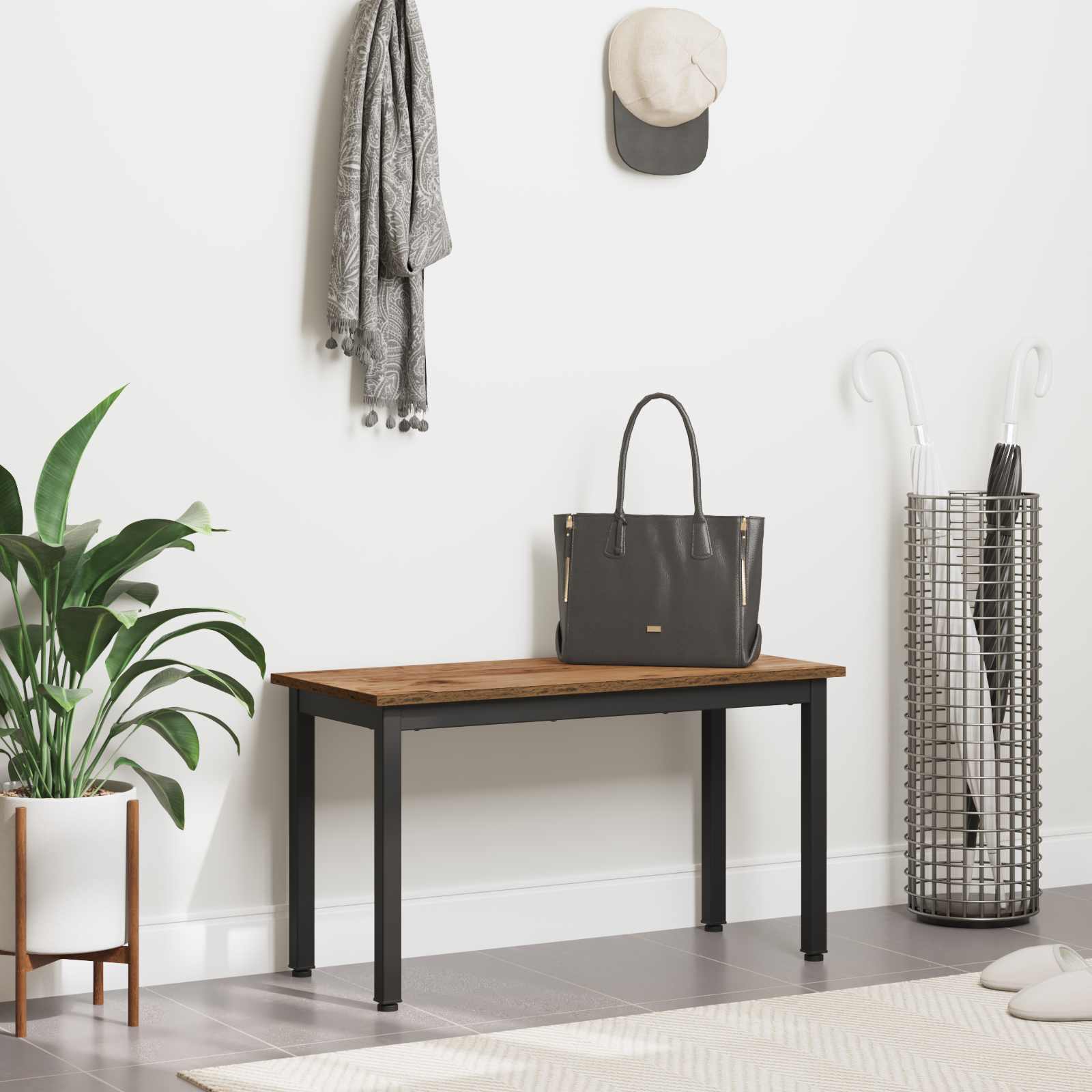 vidaXL Bench Old Wood 80 x 35 x 45 cm Engineered Wood 4