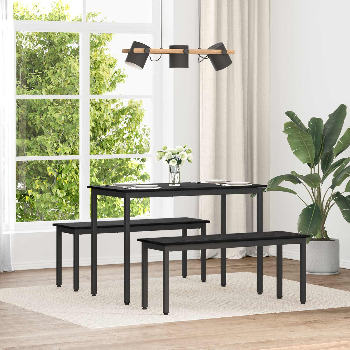 Bench Engineered Wood 110 x 35 x 45 cm Black oak