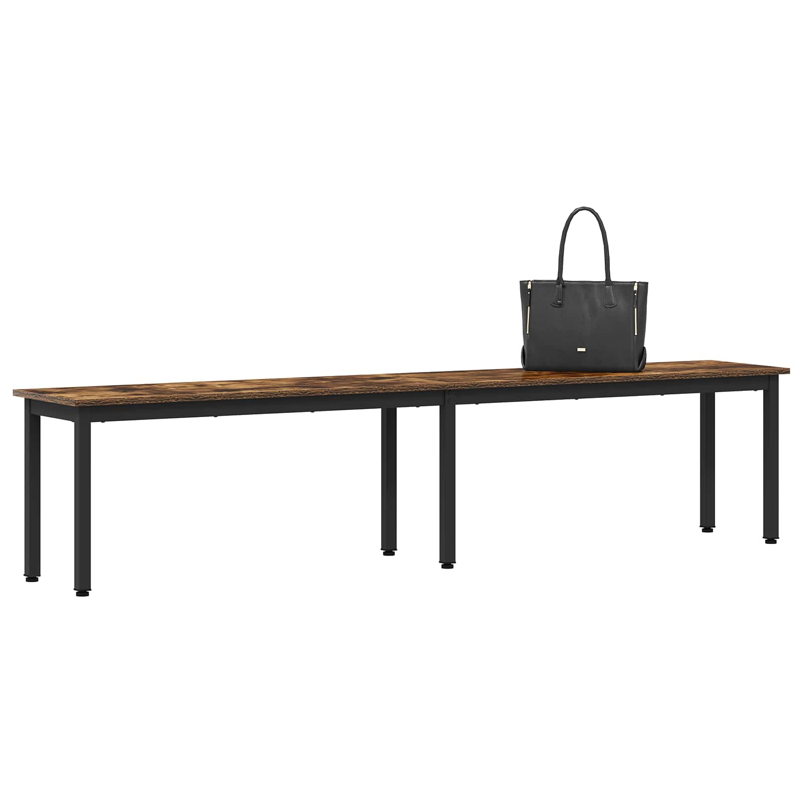 vidaXL Bench Smoke Oak 200 x 35 x 45 cm Engineered Wood 3