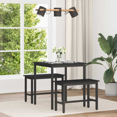vidaXL Dining Tables 70 x 70 x 75 cm Engineered Wood Black Oak Square 1