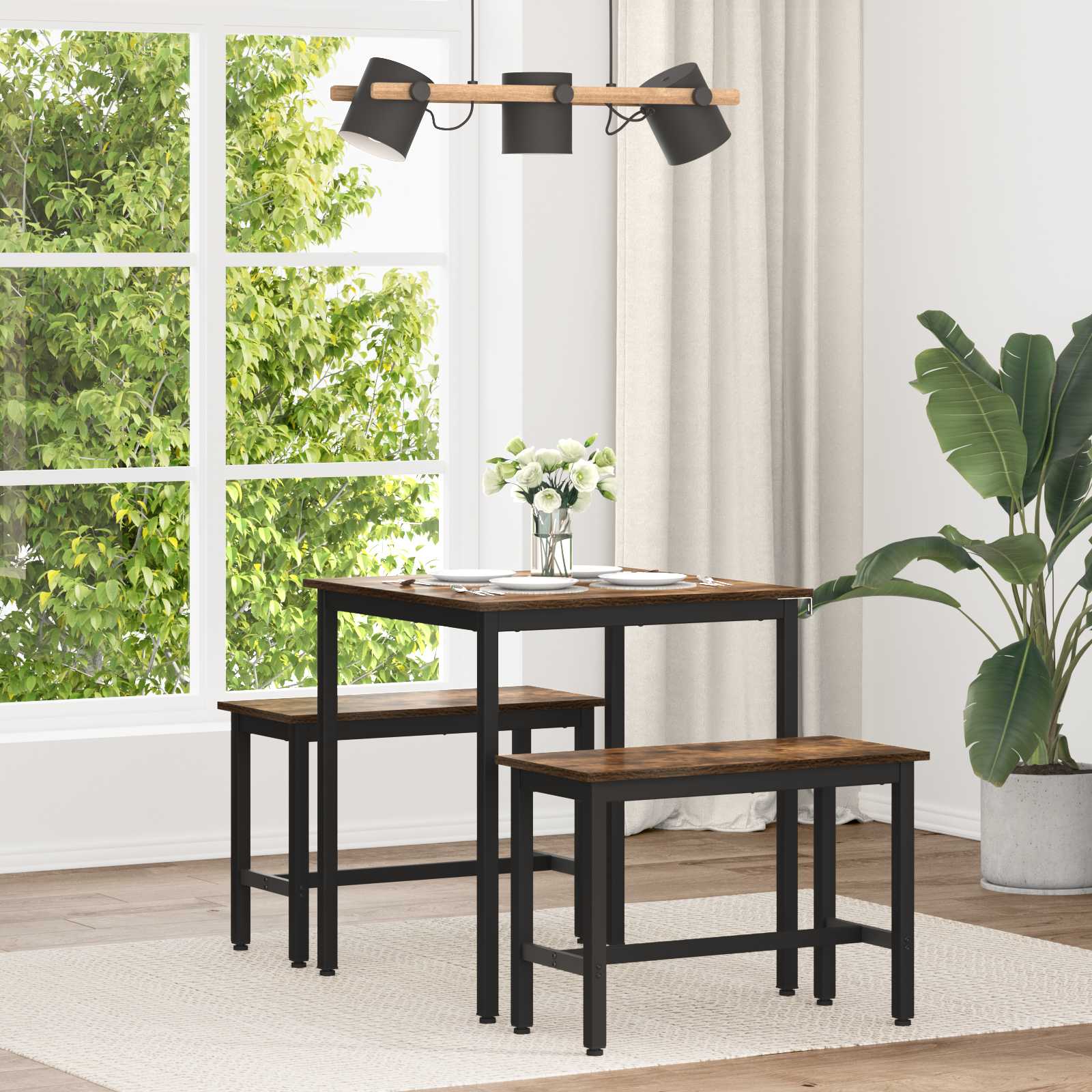 vidaXL Dining Tables 70 x 70 x 75 cm Engineered Wood Smoked Oak Square 1