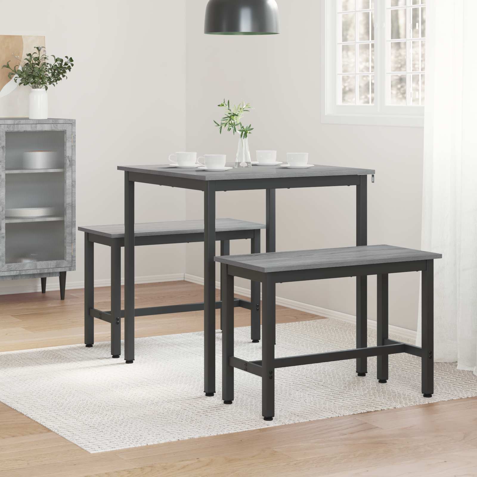 vidaXL Dining Tables 70 x 70 x 75 cm Engineered Wood Grey Sonoma 4