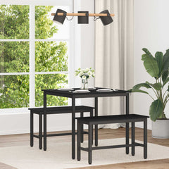 vidaXL Dining Tables 80 x 80 x 75 cm Engineered Wood Black Oak Square 1
