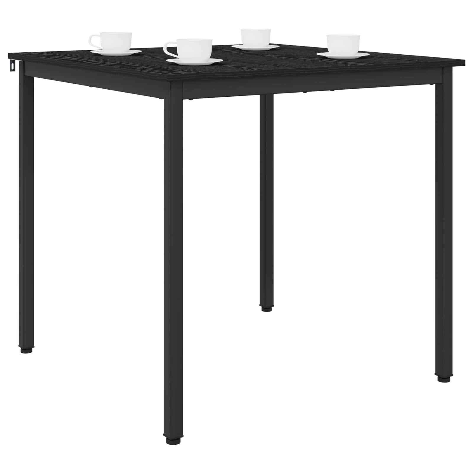 vidaXL Dining Tables 80 x 80 x 75 cm Engineered Wood Black Oak Square 3