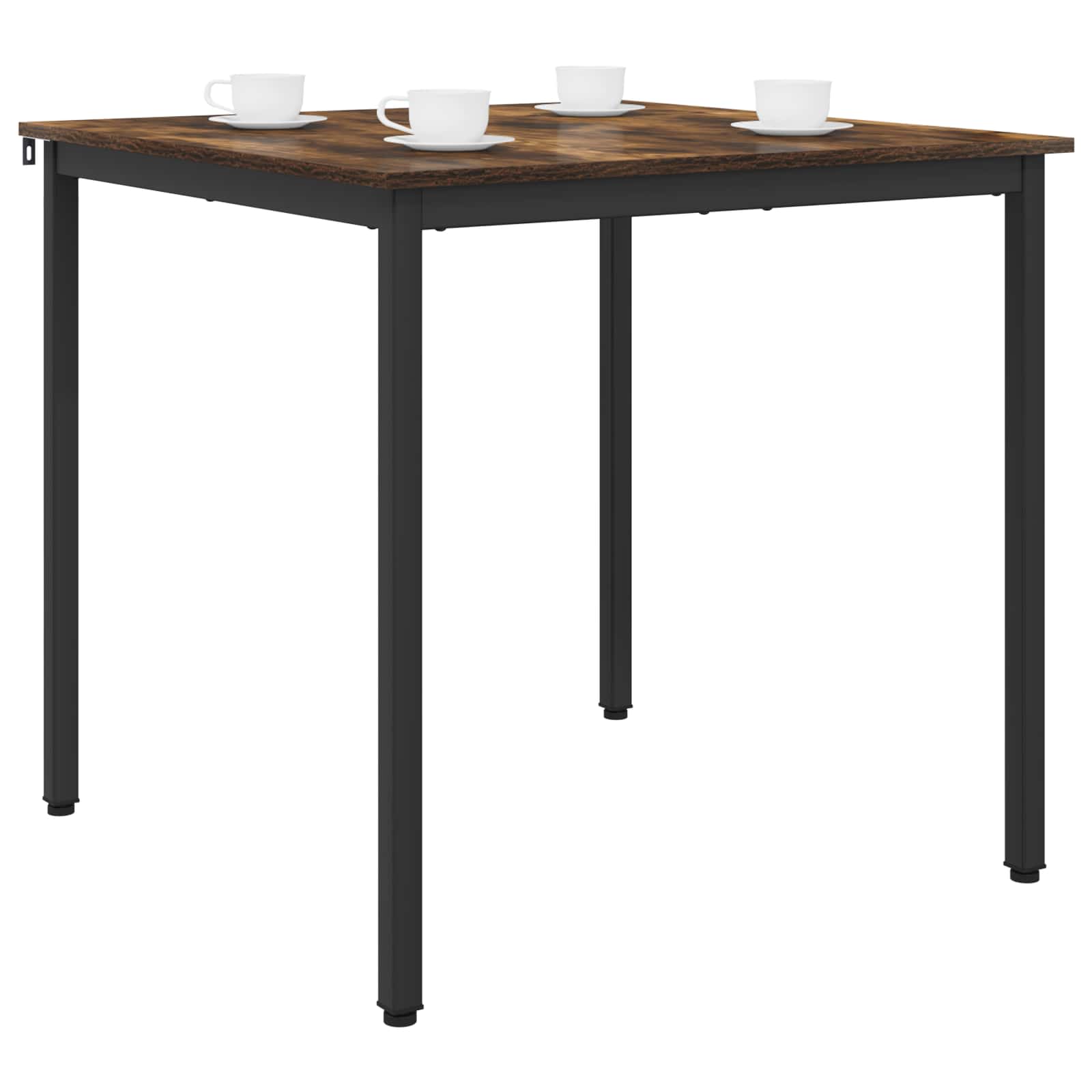 vidaXL Dining Tables 80 x 80 x 75 cm Engineered Wood Smoked Oak Square 3