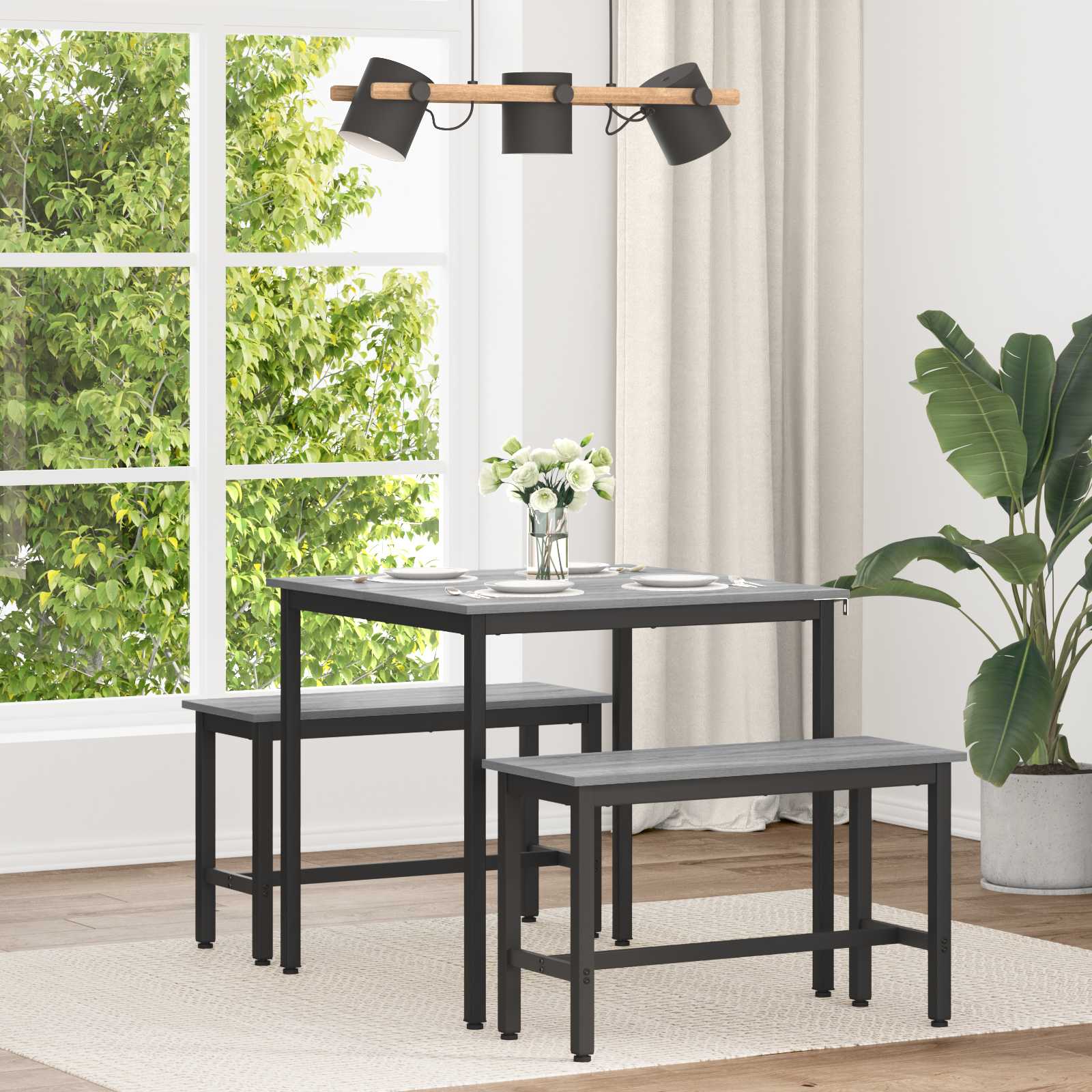 vidaXL Dining Tables 80 x 80 x 75 cm Engineered Wood Grey Sonoma 1