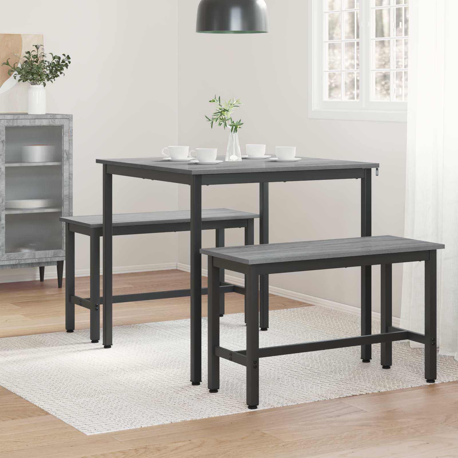vidaXL Dining Tables 80 x 80 x 75 cm Engineered Wood Grey Sonoma 4