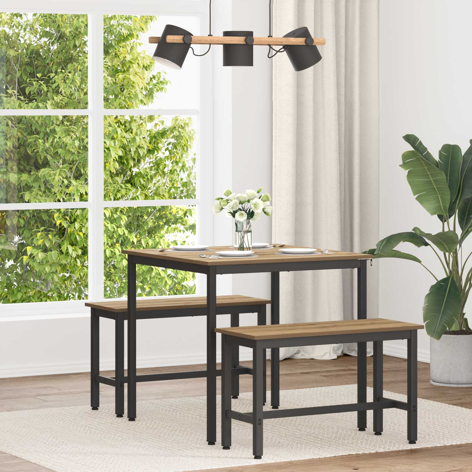 vidaXL Dining Tables 80 x 80 x 75 cm Engineered Wood Artisan Oak 1