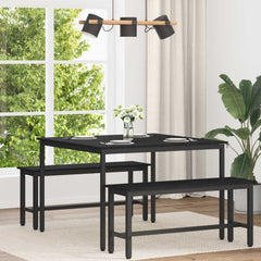 vidaXL Dining Tables 110 x 110 x 75 cm Engineered Wood Black Oak 1